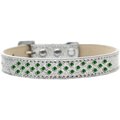 Unconditional Love Sprinkles Ice Cream Emerald Green Crystals Dog Collar, Silver - Size 18 UN2435410